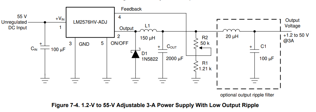 LM2576HV Adjustable Power Supply Circuit